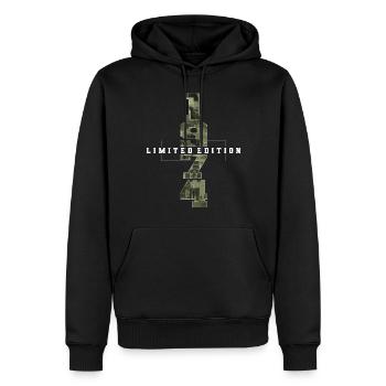 Camouflage 1974 Geboren Geburtsjahr 1974 Männer - Männer Premium Bio Hoodie - Schwarz - Vorne - Nico (187cm)