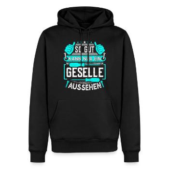 Geselle Bestandende Ausbildung - Männer Premium Bio Hoodie - Schwarz - Vorne - Nico (187cm)