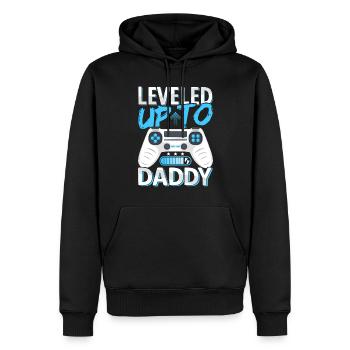 Coming Papa Loading - Leveled Up To Daddy - Men’s Premium Organic Hoodie - black - Front - Nico (187cm)