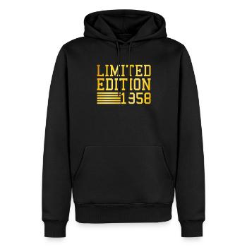 Geburtstag Limited Edition 1958 - Männer Premium Bio Hoodie - Schwarz - Vorne - Nico (187cm)