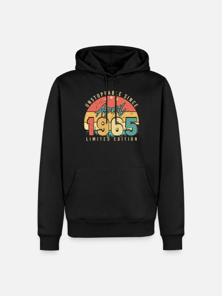 Avril 1965 imparable - Sweat à capuche Premium bio Homme - noir