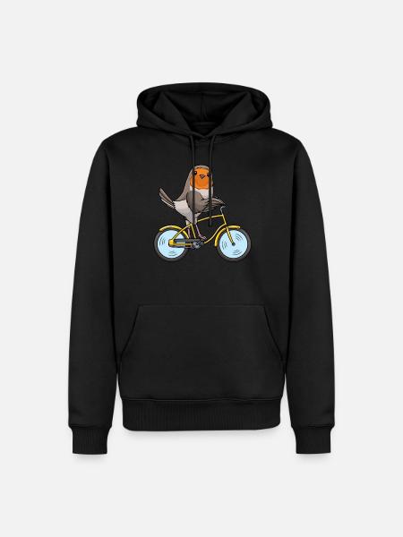 Robin Bird By bike - Men’s Premium Organic Hoodie - black