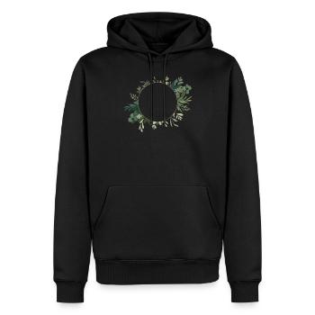 Hochzeit Blumenkranz I Braut Strauß Boho Stil - Männer Premium Bio Hoodie - Schwarz - Vorne - Nico (187cm)