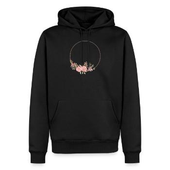 Hochzeit Blumenkranz I Braut Strauß Boho Stil - Männer Premium Bio Hoodie - Schwarz - Vorne - Nico (187cm)