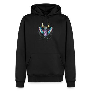Scarabée égyptien I Bousier Porte-bonheur - Sweat à capuche Premium bio Homme - noir - Devant - Nico (187cm)