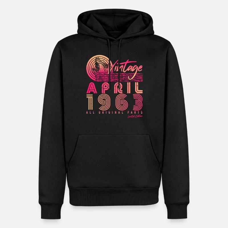 Millésime d’avril 1963 - Sweat à capuche Premium bio Homme - noir