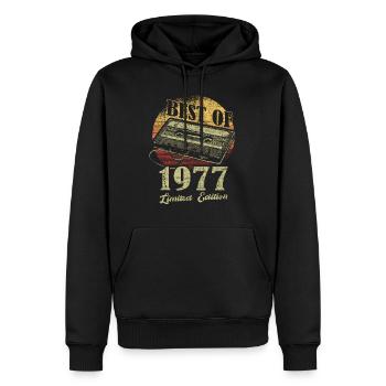 Best Of 1977 Retro Cassette Tape - Männer Premium Bio Hoodie - Schwarz - Vorne - Nico (187cm)