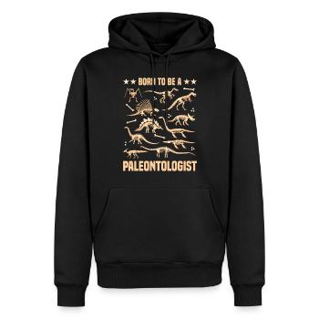 Né pour être un paléontologue Dinosaur Apparel - Sweat à capuche Premium bio Homme - noir - Devant - Nico (187cm)