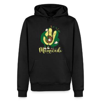 Mamacado Avocat Grossesse Maman - Sweat à capuche Premium bio Homme - noir - Devant - Nico (187cm)