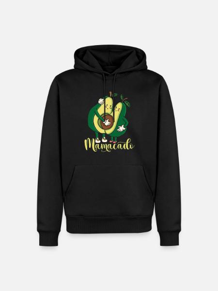 Mamacado Avocat Grossesse Maman - Sweat à capuche Premium bio Homme - noir