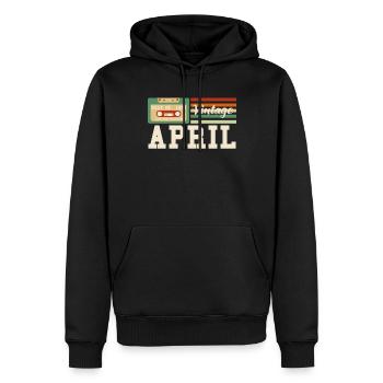 32ème anniversaire Avril né 1990 Idée cadeau - Sweat à capuche Premium bio Homme - noir - Devant - Nico (187cm)