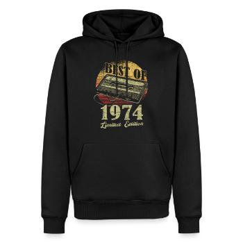 Best Of 1974 Retro Cassette Tape - Männer Premium Bio Hoodie - Schwarz - Vorne - Nico (187cm)