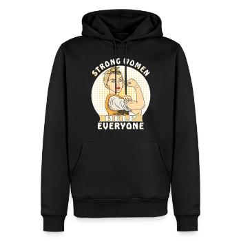 STRONG WOMEN HELP EVERYONE - Men’s Premium Organic Hoodie - black - Front - Nico (187cm)