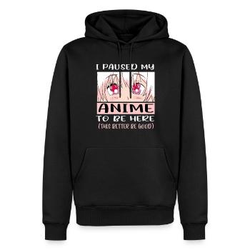I Paused My Anime To Be Here Japan Anime Manga - Männer Premium Bio Hoodie - Schwarz - Vorne - Nico (187cm)
