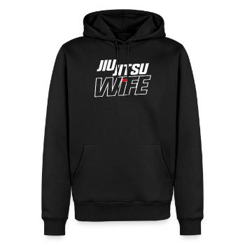Jiu Jitsu Wife Girl Jiu Jitsu Wife - Men’s Premium Organic Hoodie - black - Front - Nico (187cm)