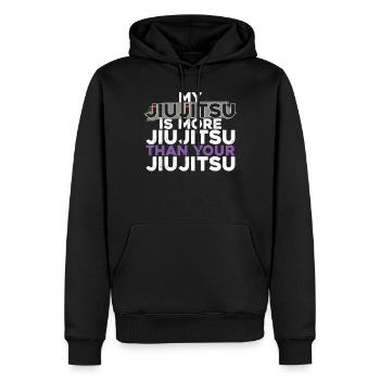 Jiu Jitsu Mon Jiu Jitsu est plus Jiu - Sweat à capuche Premium bio Homme - noir - Devant - Nico (187cm)