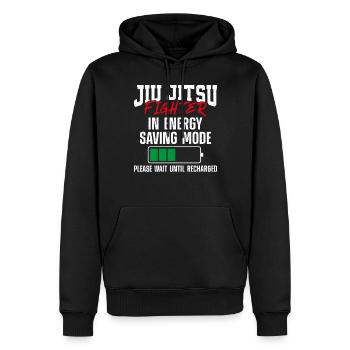 Jiu Jitsu Batterie Jiu Jitsu - Sweat à capuche Premium bio Homme - noir - Devant - Nico (187cm)