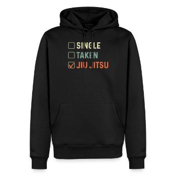 Jiu Jitsu Single Taken Jiu Jitsu - Men’s Premium Organic Hoodie - black - Front - Nico (187cm)