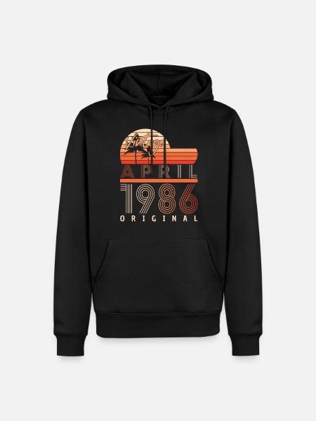 1986 April Original - Männer Premium Bio Hoodie - Schwarz