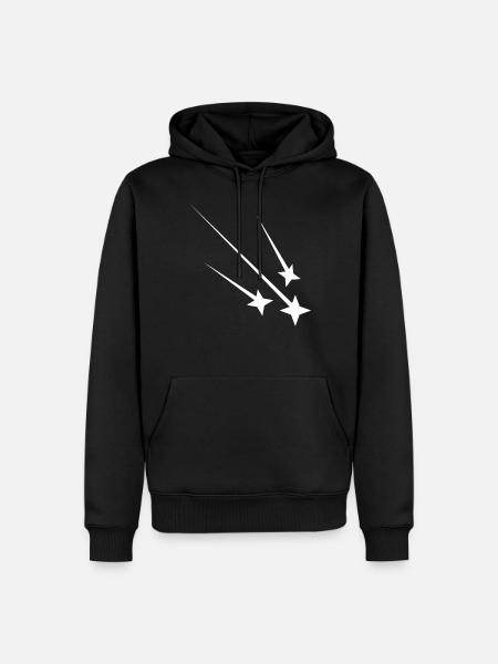 White shooting stars - Men’s Premium Organic Hoodie - black
