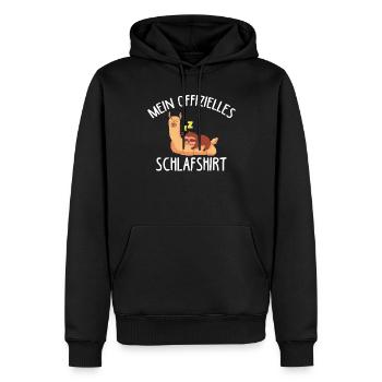 Mein Offizielles Schlafshirt mit Alpaka & Faultier - Männer Premium Bio Hoodie - Schwarz - Vorne - Nico (187cm)