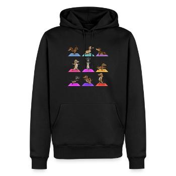 Yoga Hunderasse Dackel Meditierende Haustiere - Männer Premium Bio Hoodie - Schwarz - Vorne - Nico (187cm)