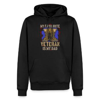 Mein Lieblingsveteran Ist Mein Vater Militär - Männer Premium Bio Hoodie - Schwarz - Vorne - Nico (187cm)