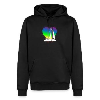 Gay Trimaran Owner - Homosexual Rainbow Flag Editi - Männer Premium Bio Hoodie - Schwarz - Vorne - Nico (187cm)