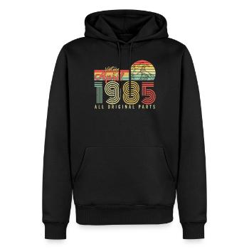 Geboren April 1985 - Männer Premium Bio Hoodie - Schwarz - Vorne - Nico (187cm)