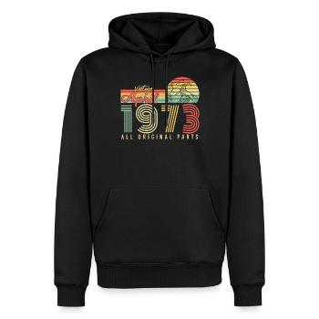 April 1973 Retro - Männer Premium Bio Hoodie - Schwarz - Vorne - Nico (187cm)