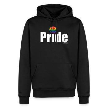 SmileyWorld Pride mit Rainbow Flag Colors Smiley - Männer Premium Bio Hoodie - Schwarz - Vorne - Nico (187cm)