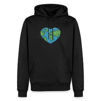 Erde Umwelt Klima Herz Klimaschutz - Männer Premium Bio Hoodie - Schwarz - Vorne - Nico (187cm)