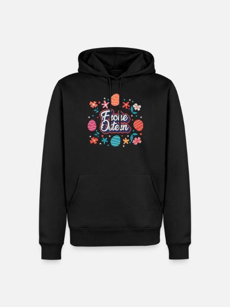 Ostern | Frohe Ostern - Männer Premium Bio Hoodie - Schwarz