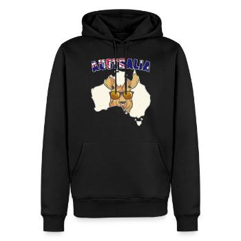 AUSTRALIA - Männer Premium Bio Hoodie - Schwarz - Vorne - Nico (187cm)