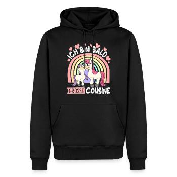 Ich Werde Große Cousine Kusine - Männer Premium Bio Hoodie - Schwarz - Vorne - Nico (187cm)