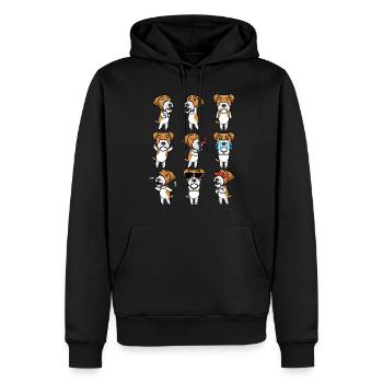 Kromfohrländer Hund Emotionen - Männer Premium Bio Hoodie - Schwarz - Vorne - Nico (187cm)