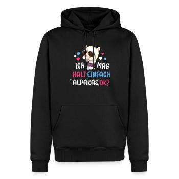 Ich liebe Alpakas Lama Liebhaber Alpakabesitzer - Männer Premium Bio Hoodie - Schwarz - Vorne - Nico (187cm)