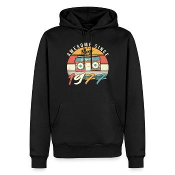 Geboren 1977 Mai - Männer Premium Bio Hoodie - Schwarz - Vorne - Nico (187cm)