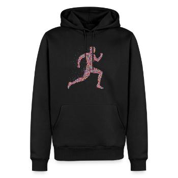 Jogger Läufer Sport Fitness Joggen - Männer Premium Bio Hoodie - Schwarz - Vorne - Nico (187cm)