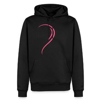 Demi-cœur Pink Love - Sweat à capuche Premium bio Homme - noir - Devant - Nico (187cm)