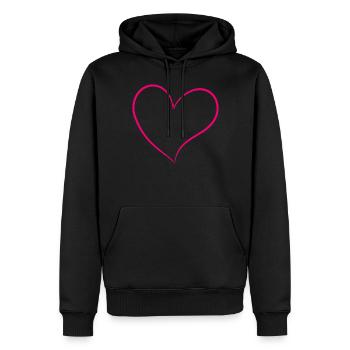 Pinkes Herz - Männer Premium Bio Hoodie - Schwarz - Vorne - Nico (187cm)
