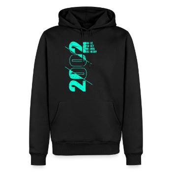 Legendär Original - Jahrgang 2002 - 20. Geburtstag - Männer Premium Bio Hoodie - Schwarz - Vorne - Nico (187cm)