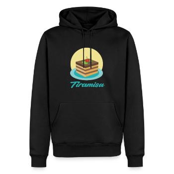 Tiramisu Dessert - Sweat à capuche Premium bio Homme - noir - Devant - Nico (187cm)