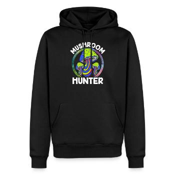 Cueilleur de champignons Cueillette de champignons Cueilleurs de champignons Cueilleurs de champignons - Sweat à capuche Premium bio Homme - noir - Devant - Nico (187cm)