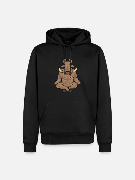 Warthog Gift Men Yoga Meditation - Men’s Premium Organic Hoodie - black