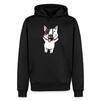 Miniatur Bullterrier Hund Lustig - Männer Premium Bio Hoodie - Schwarz - Vorne - Nico (187cm)