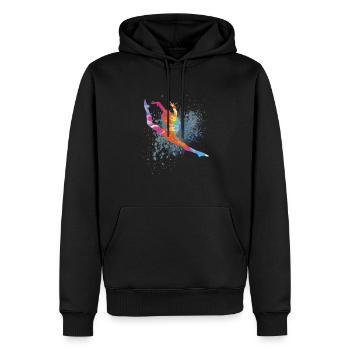 Figure colorée Gymnastique Gymnaste Cadeaux de gymnastique - Sweat à capuche Premium bio Homme - noir - Devant - Nico (187cm)