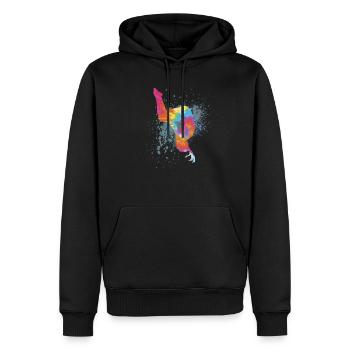 Figure colorée Gymnastique Gymnaste Cadeaux de gymnastique - Sweat à capuche Premium bio Homme - noir - Devant - Nico (187cm)