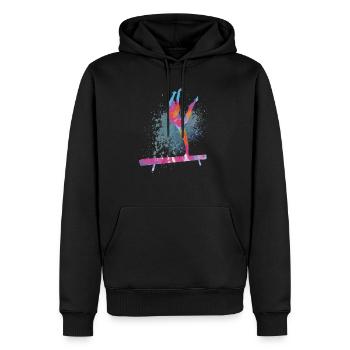 Figure colorée Gymnastique Gymnaste Cadeaux de gymnastique - Sweat à capuche Premium bio Homme - noir - Devant - Nico (187cm)