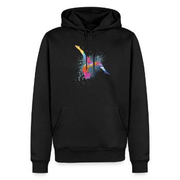 Figure colorée Gymnastique Gymnaste Cadeaux de gymnastique - Sweat à capuche Premium bio Homme - noir - Devant - Nico (187cm)